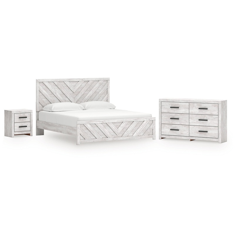 Cayboni King Panel Bed, Dresser and Nightstand