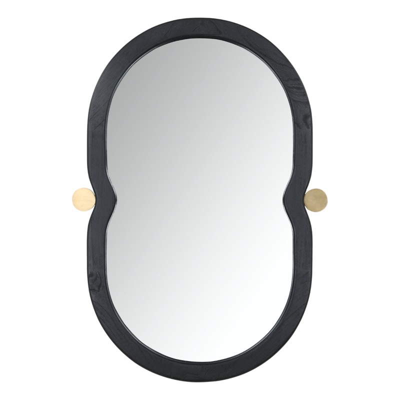 Quincy Black and Antique Brass Mirror