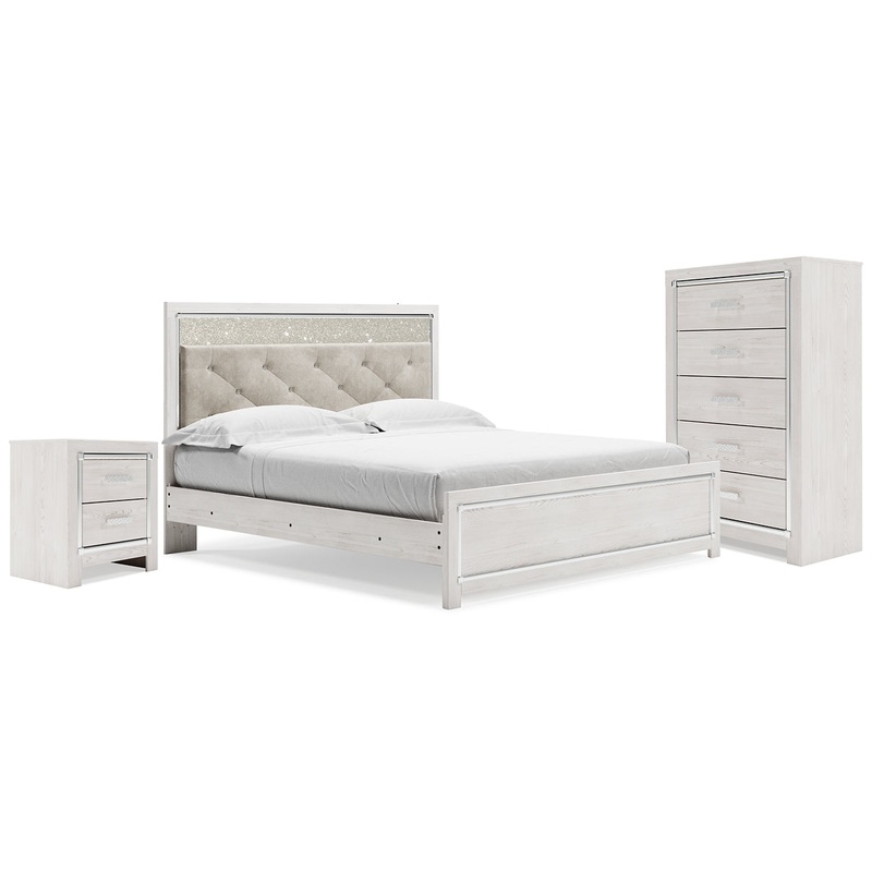 Altyra King Panel Bed, Chest and 2 Nightstands