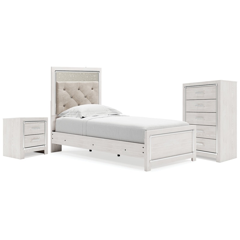 Altyra Twin Panel Bed, Chest and Nightstand