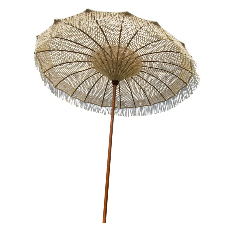 Macrame Natural Umbrella|Natural