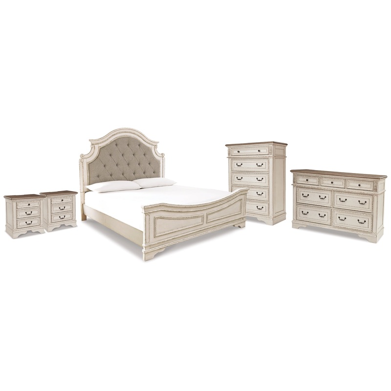 Realyn King Panel Bed, Dresser, Chest and 2 Nightstands