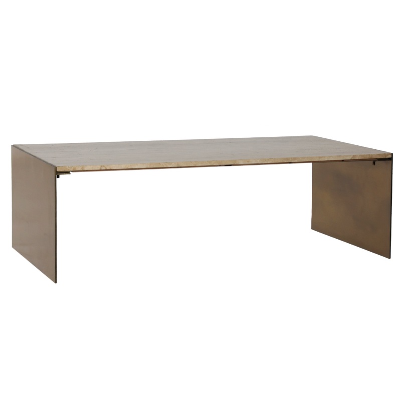 Keven Natural and Antique Brass Coffee Table