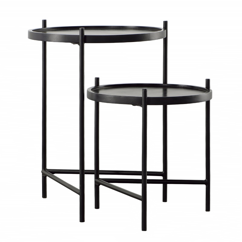 Almonte Black Frame and Black Top Nesting Tables