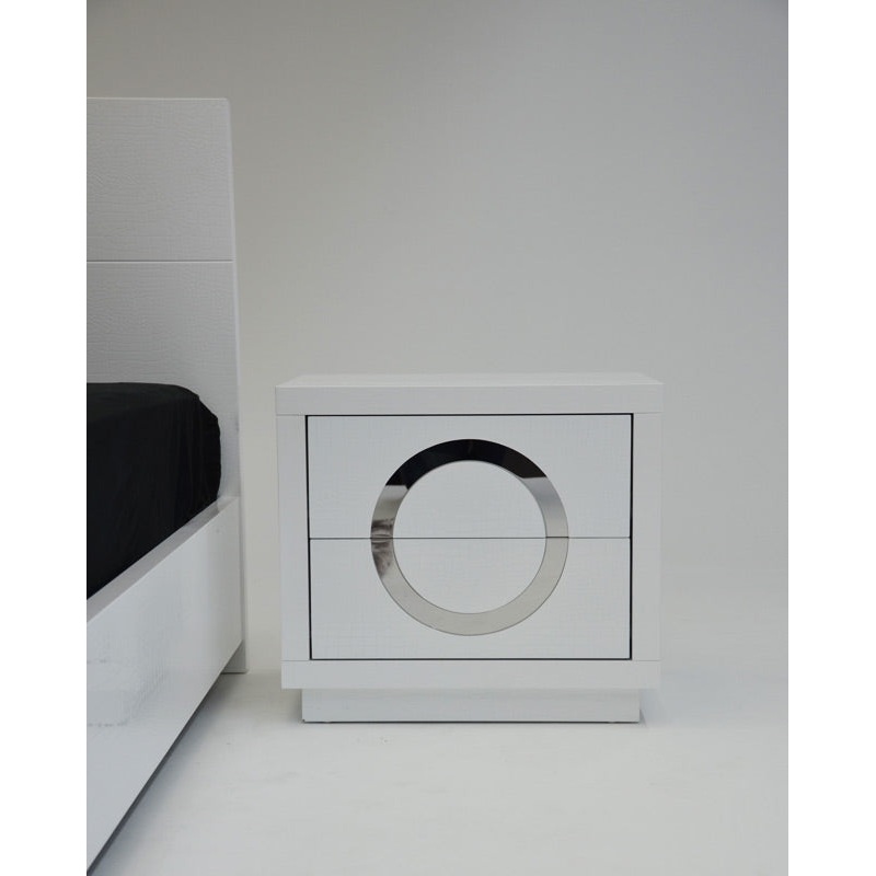 Ovidius Armani Xavira Modern White Gloss Nightstand Model VGUNAA318-59
