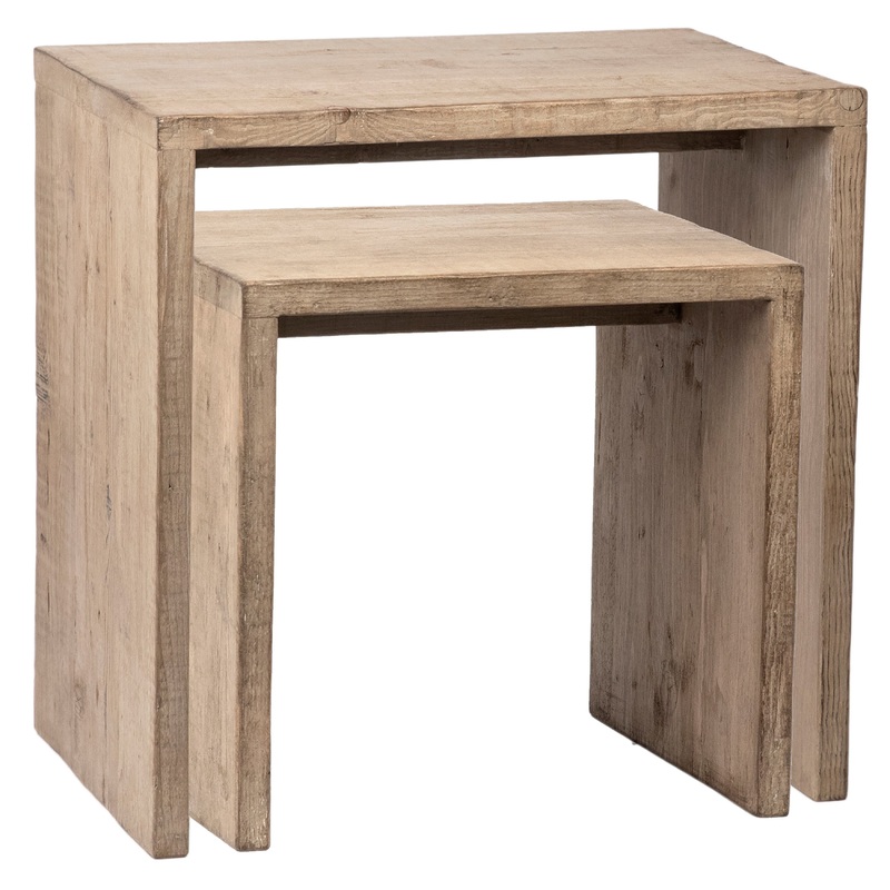Merwin Light Warm Wash Sealed Finish Nesting Tables