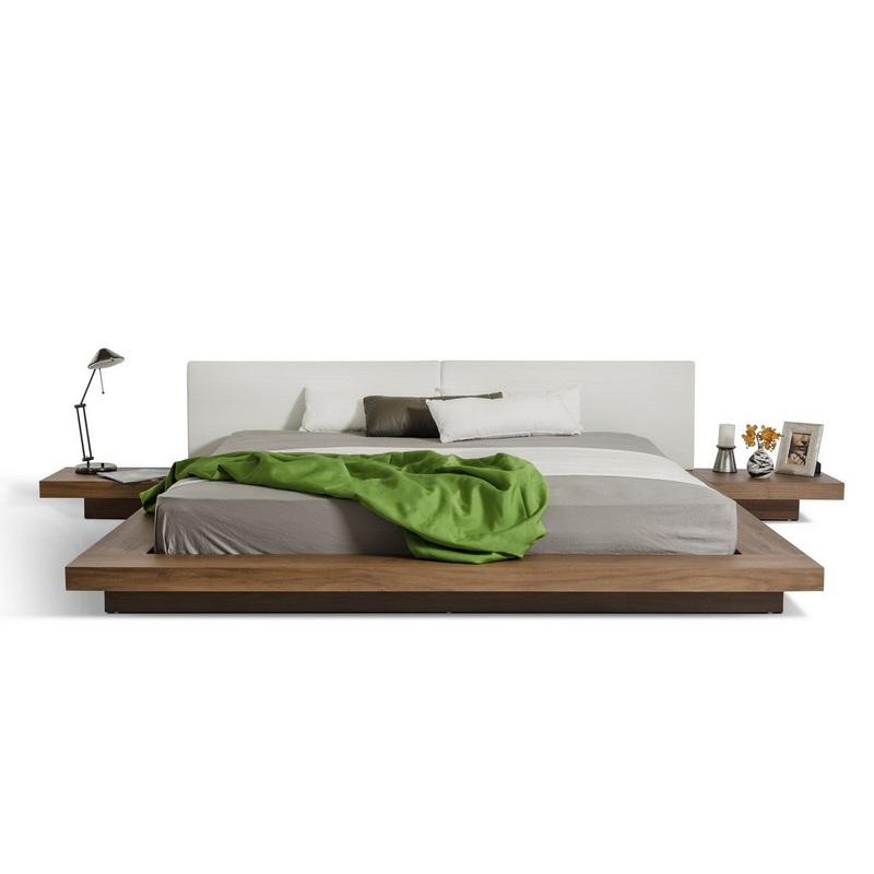 Modrest Opal Modern Low Profile Walnut Platform Bed Model VGKCHB39-WAL