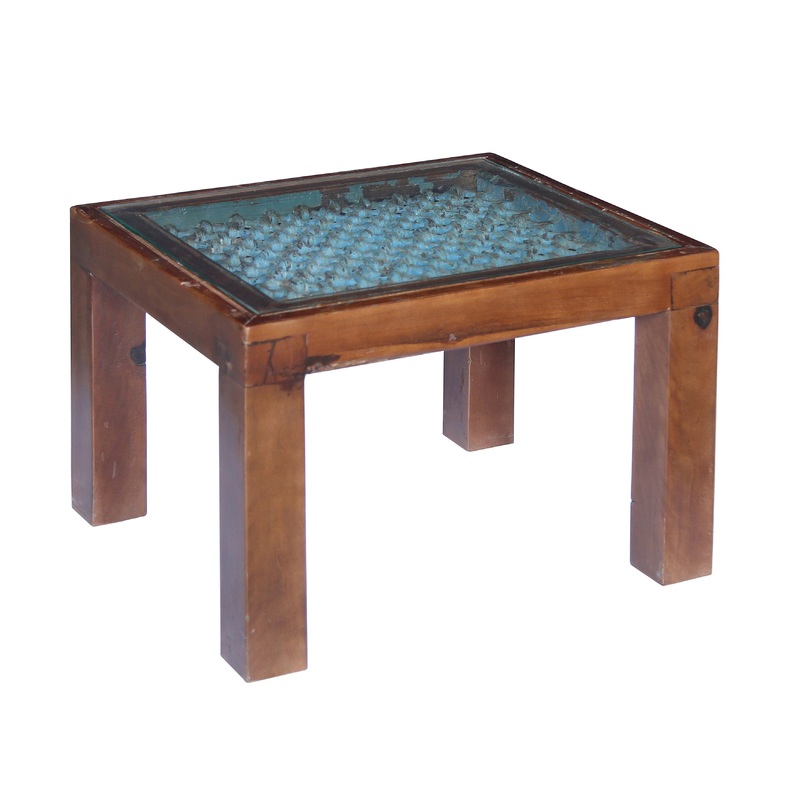 Wooden Blue | Mansion Wax and Lacquer Polish Glass Coffee Table