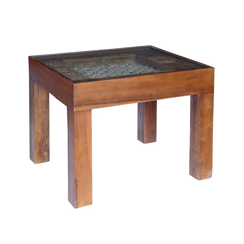 Wooden Mansion Wax and Lacquer Polish Glass End Table