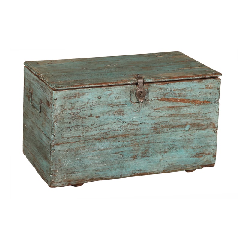 Antique Distressed Painted and Sealed Finish Trunk