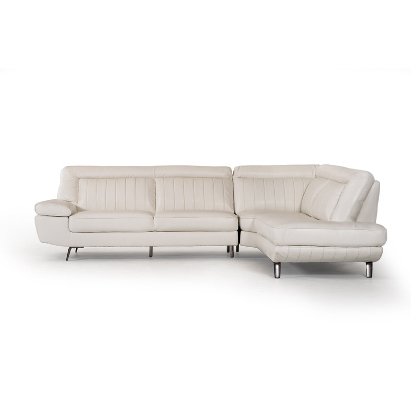 Divani Casa Galway Modern White Leather Sectional Sofa Model VGKK5112-WHT