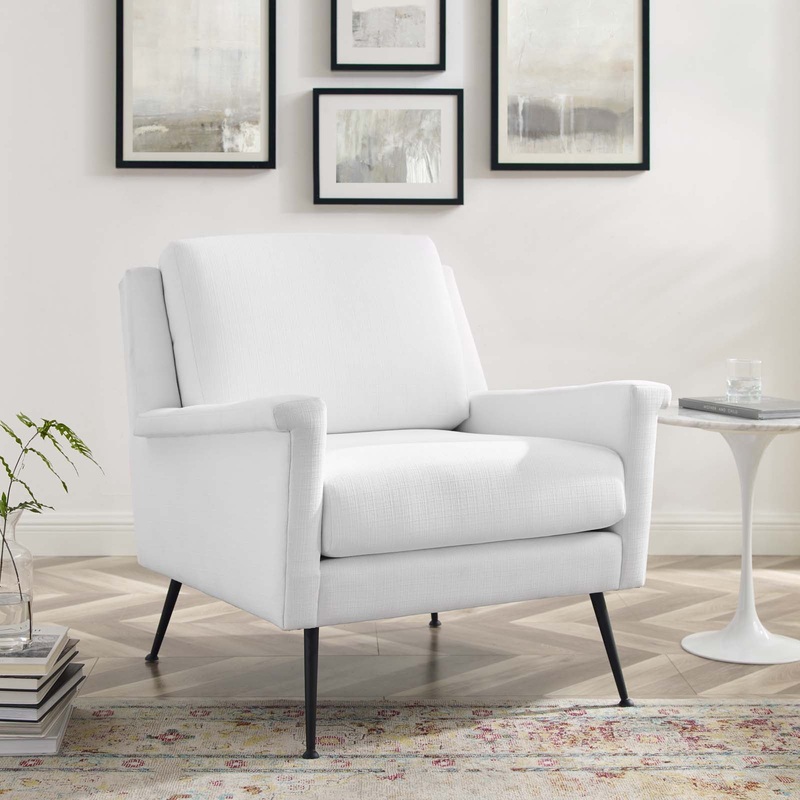 Chesapeake Fabric Armchair Modway Model: EEI-4631-BLK-WHI
