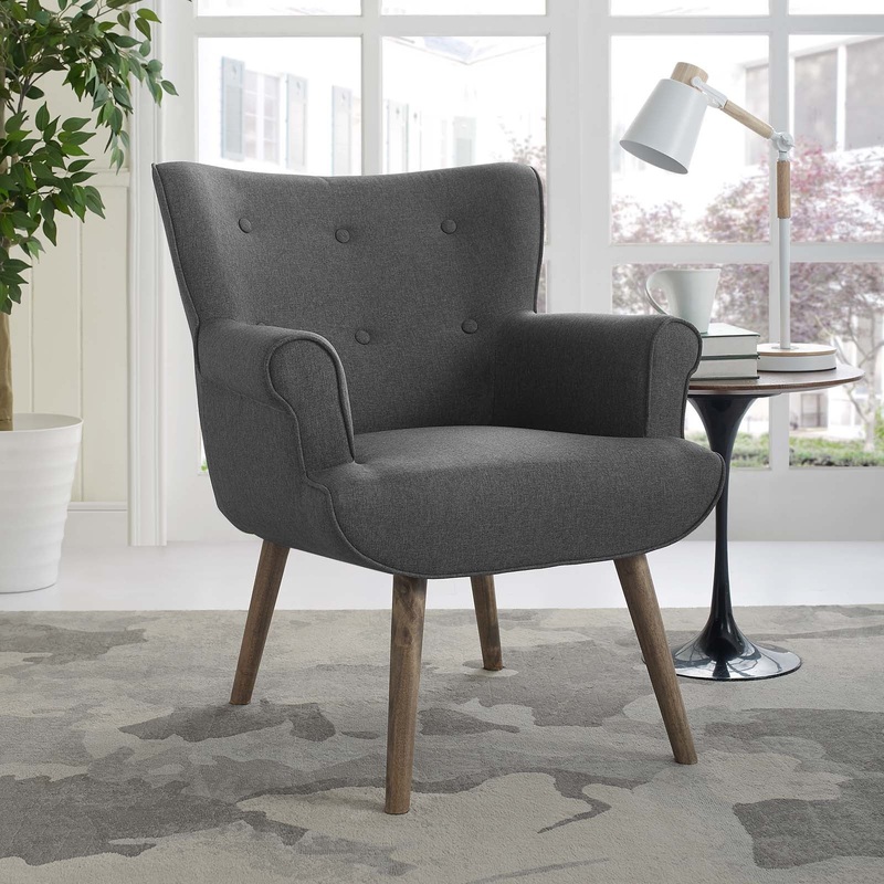 Cloud Upholstered Armchair Modway Model: EEI-2941-GRY