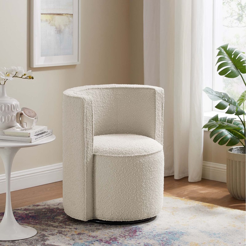 Della Boucle Fabric Swivel Chair Modway Model: EEI-6223-IVO