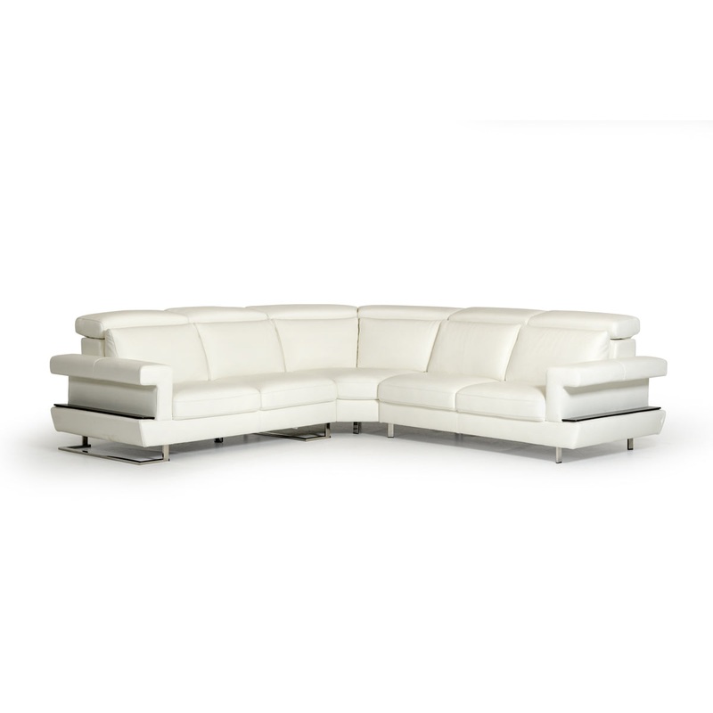 Lamod Italia Crosby Italian Modern White Leather Sectional Sofa Model VGNTCROSBY-WHT