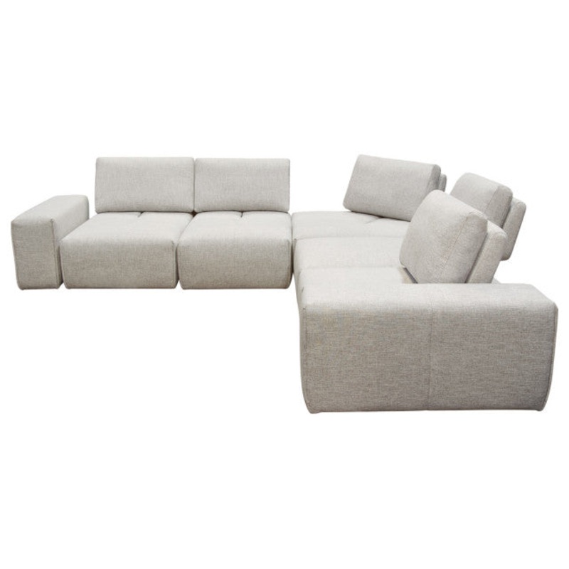 Modular 5Seater Corner Sectional with Adjustable Backrests in Light Brown Fabric By Diamond Sofa