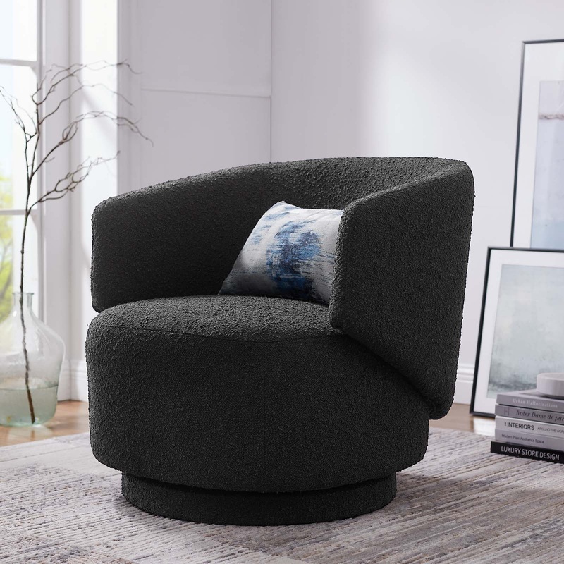 Celestia Boucle Fabric Swivel Chair Modway Model: eei-6357
