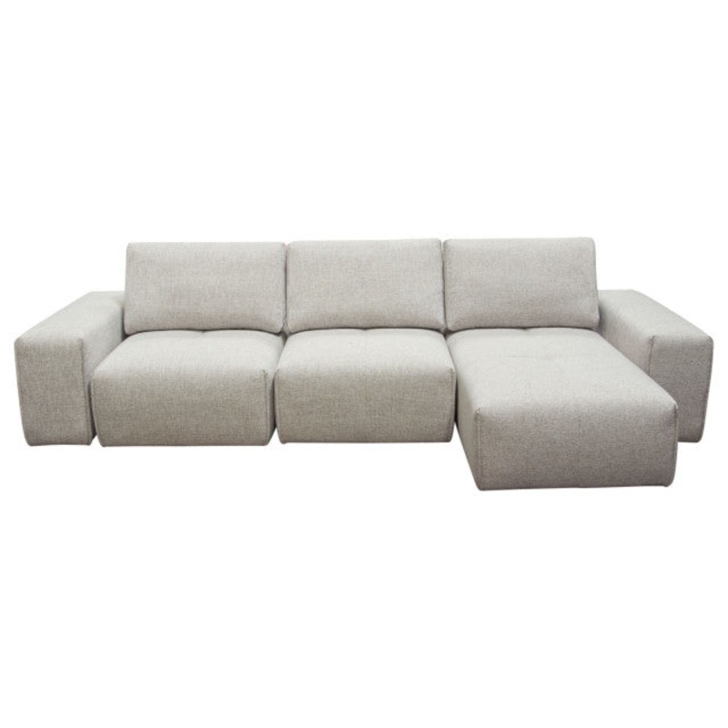Jazz Modular 3-Seater Chaise Sectional Backrests in Light Brown Fabric By Diamond Sofa