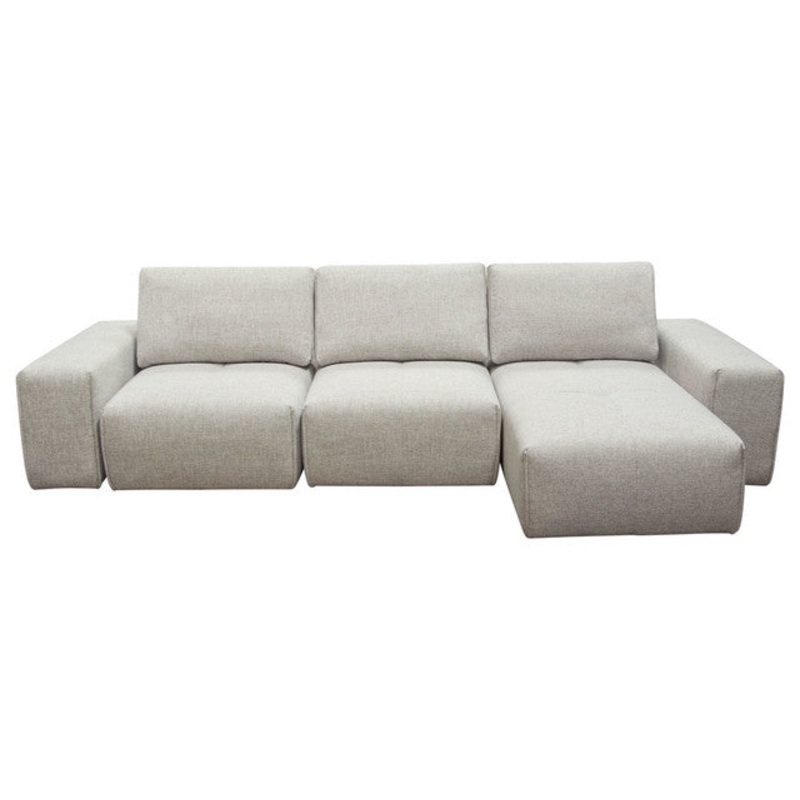 Jazz Modular 3 Seater Chaise Sectional With Adjustable Backrest, Light Brown By Diamond Sofa
