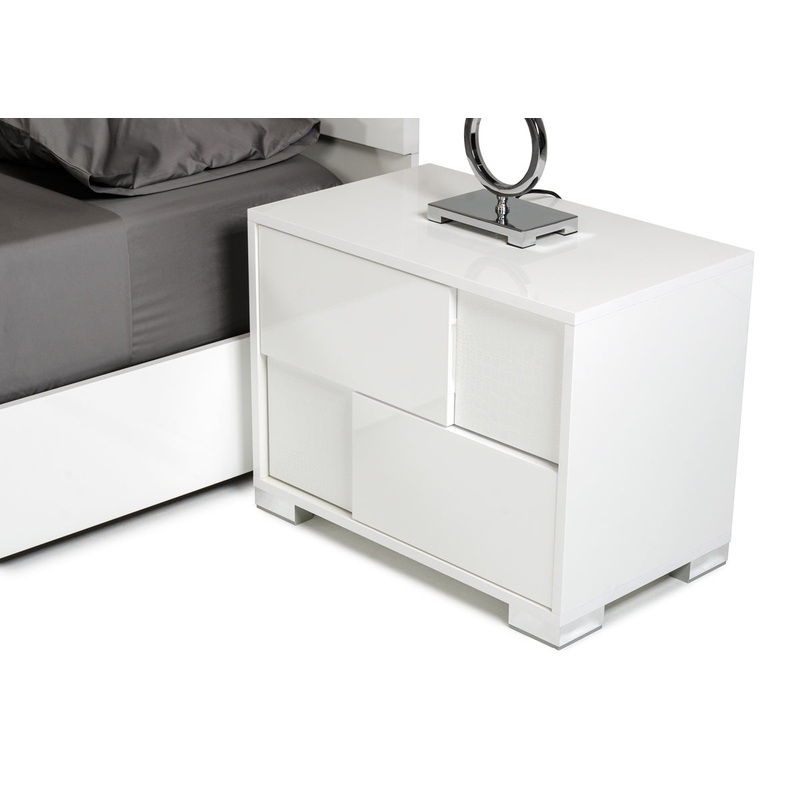 Modrest Monza Italian Modern White Nightstand Model VGACMONZA-NS
