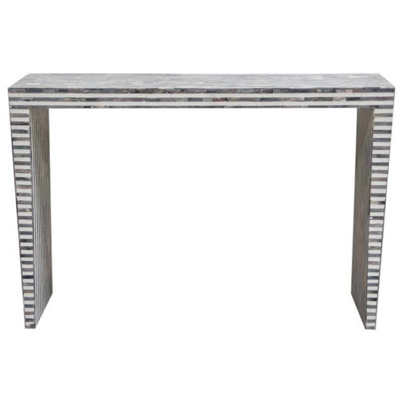 Mosaic Console Table With Bone Inlay, Linear Pattern By Diamond Sofa