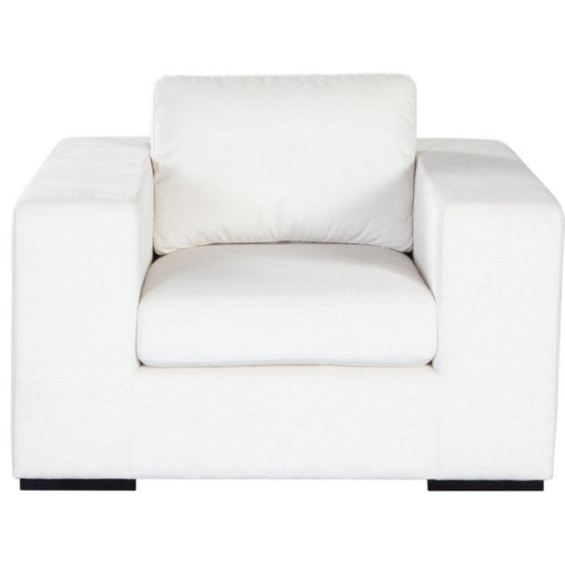 Muse Ottoman in Mist White Performance Fabric By Diamond Sofa
