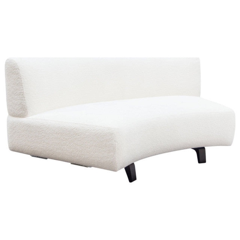 Vesper Curved Armless Sofa, White By Diamond Sofa