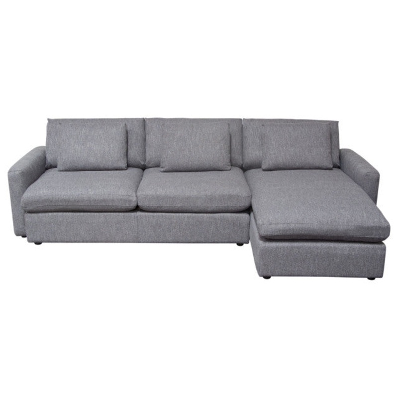 Arcadia 2PC Reversible Chaise Sectional in Grey Fabric By Diamond Sofa