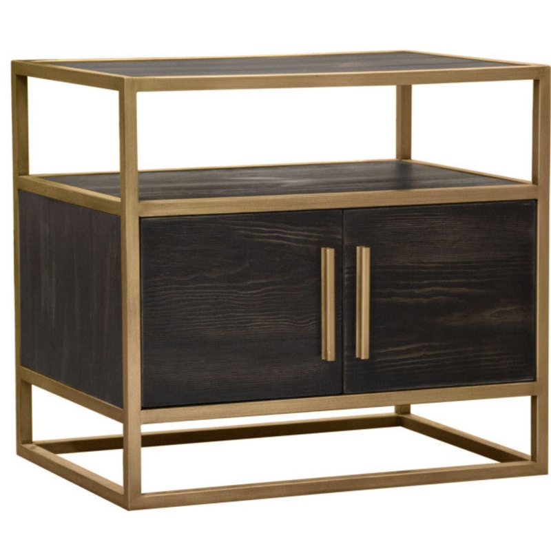 Empire End Table – Dark Brown, Gold By Diamond Sofa