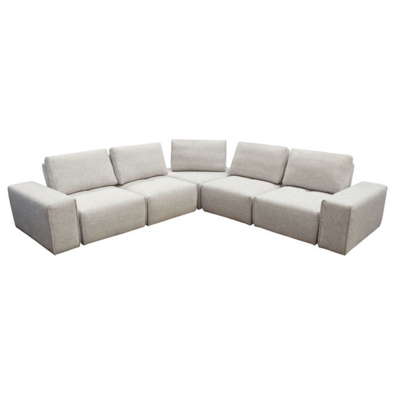 Jazz Modular 5 Seater Corner Sectional With Adjustable Backrest, Light Brown By Diamond Sofa