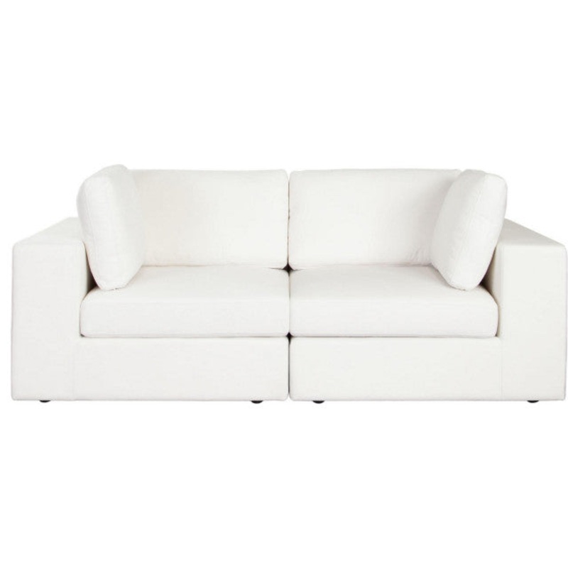 Muse 2PC Modular Sofa in Mist White Performance Fabric By Diamond Sofa