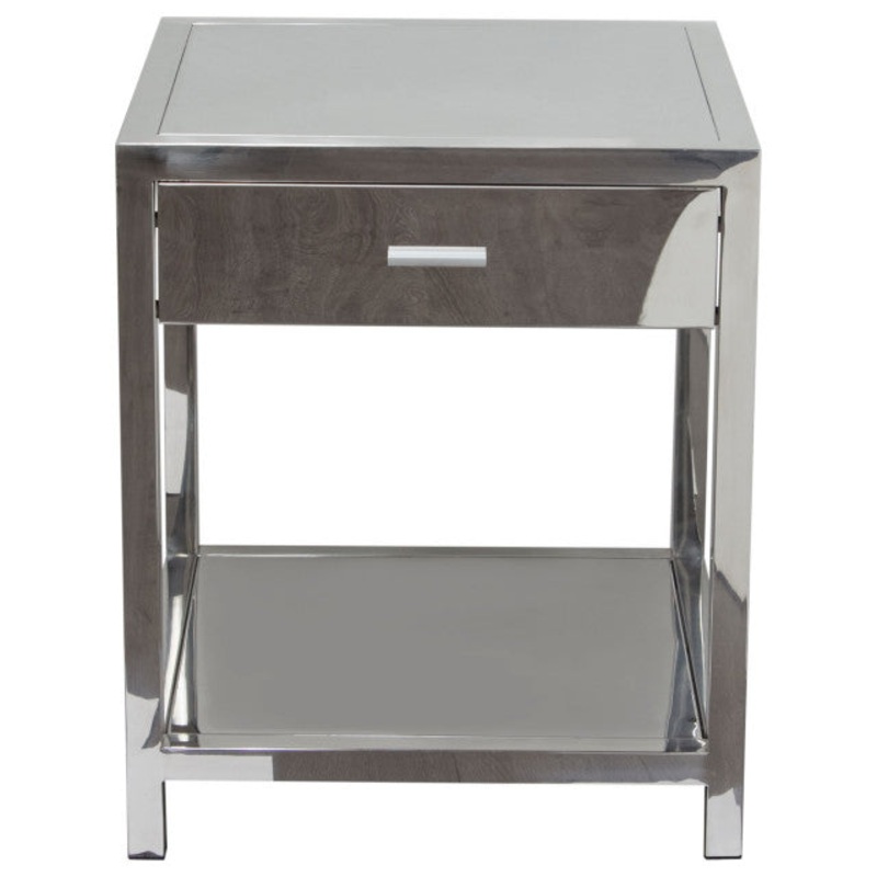 1-Drawer Accent Table in Steel By Diamond Sofa