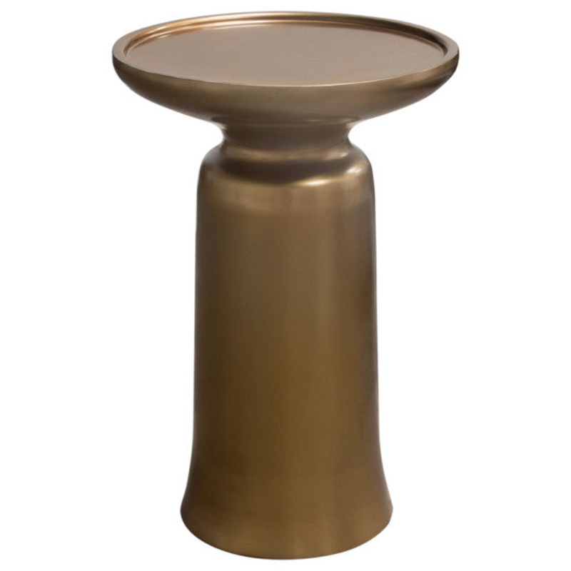 Mesa Round Pedestal Accent Table in Gold Finish By Diamond Sofa