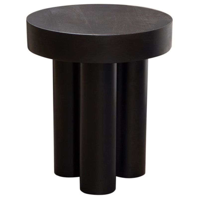 Rune 16 Round End Table With Iron Leg Base, Black By Diamond Sofa