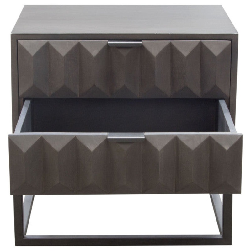 Spectrum 2-Drawer Accent Table, Smoke Gray Finish By Diamond Sofa