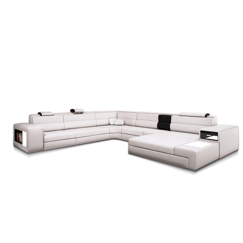 Bonded Leather Polaris Sectional Sofa In White Model VGEV5022-WHT-BL