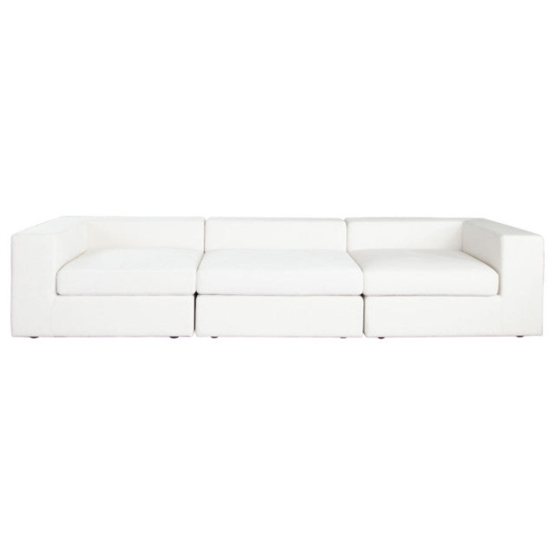Muse 3PC Modular Sofa in Mist White Performance Fabric By Diamond Sofa