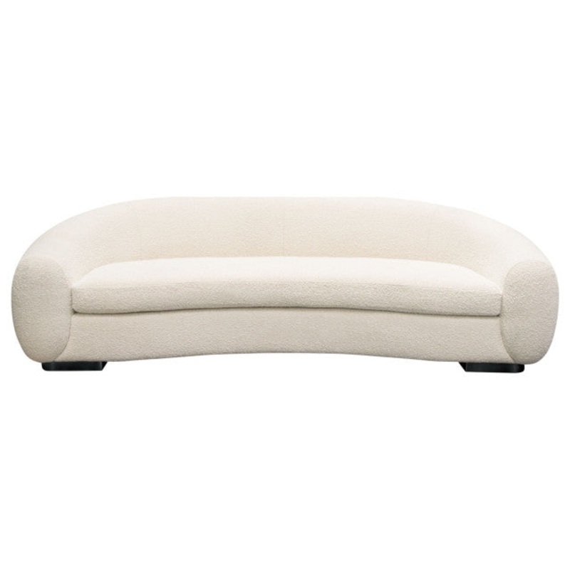 Pascal Sofa in Bone Boucle Textured Fabric Contoured Arms & Back By Diamond Sofa