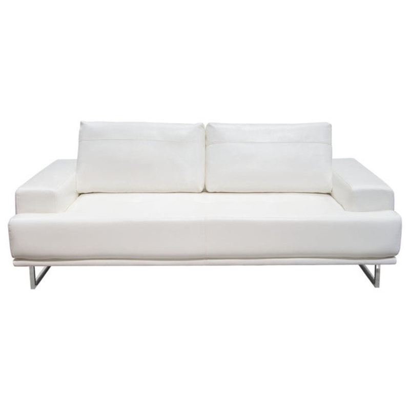 Russo Sofa With Adjustable Seat Backs, White Air Leather By Diamond Sofa