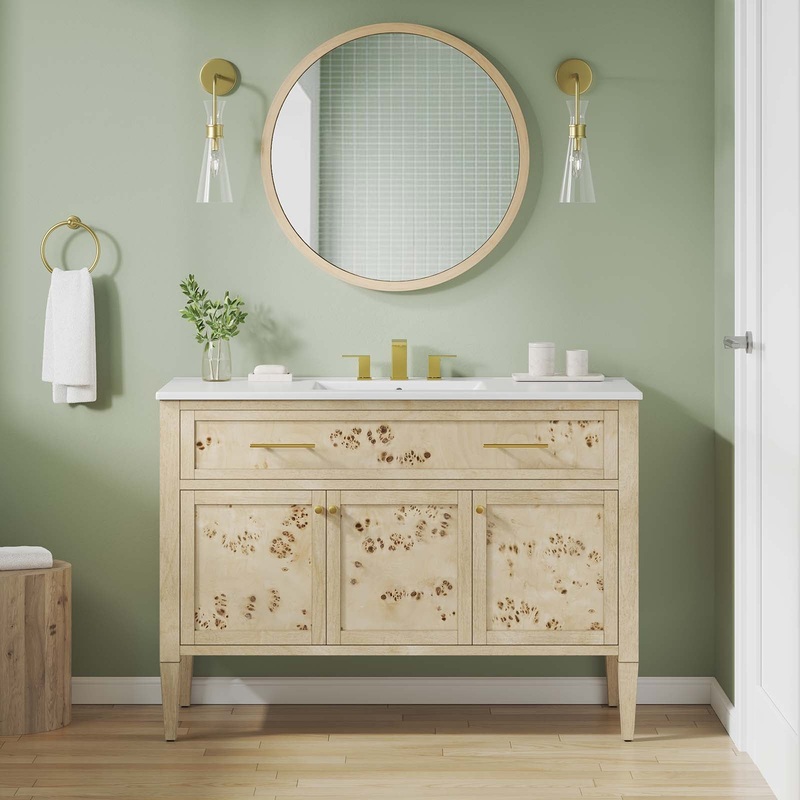Elysian 48 Wood Single Sink Bathroom Vanity Modway Model: eei-6451