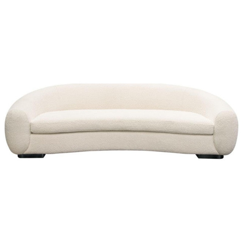 Pascal Sofa in Bone Boucle Textured Fabric w/ Contoured Arms & Back by By Diamond Sofa