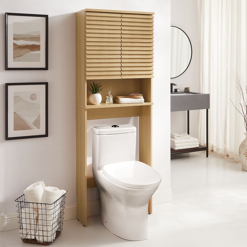 Render Over the Toilet Bathroom Storage Cabinet Modway Model: eei-6853