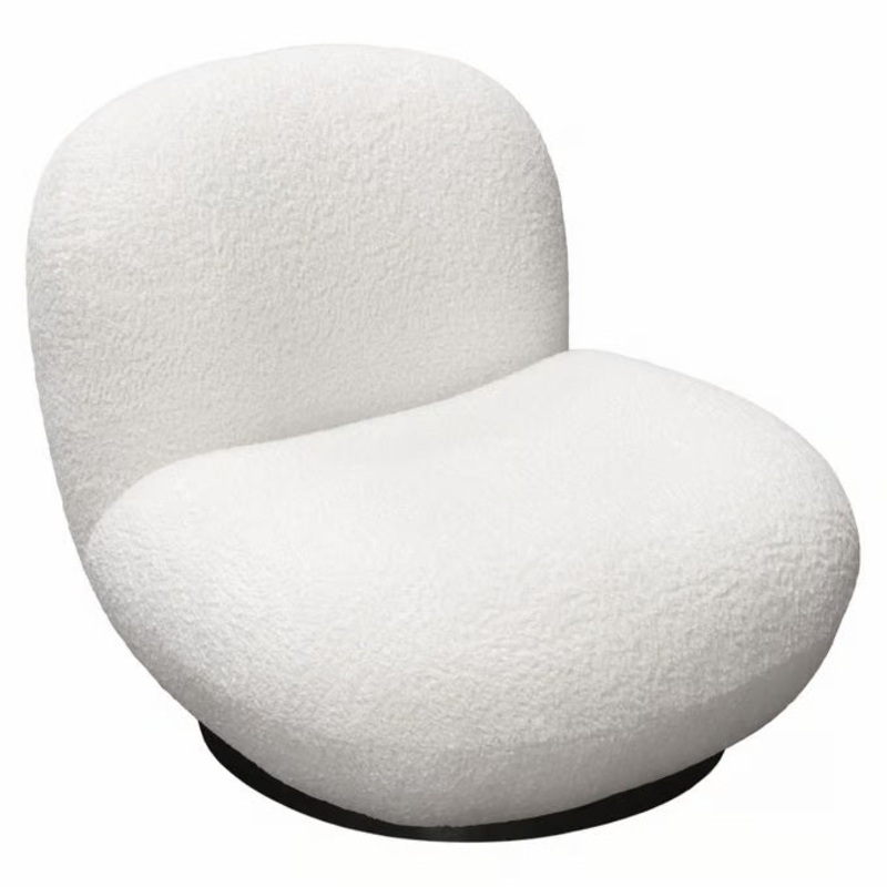Simone Chair in White Faux Sheepskin Fabric By Diamond Sofa