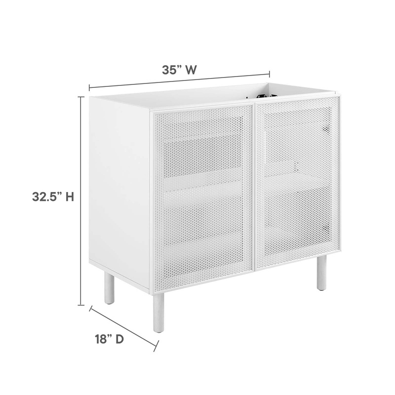 Calla 36 Perforated Metal Bathroom Vanity Cabinet (Sink Basin Not Included) Modway Model: eei-6622