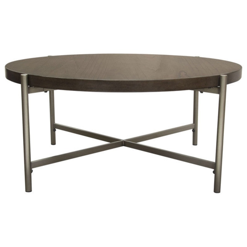 Diamond Sofa Atwood 40 Round Cocktail Table With Gray Oak Veneer Top By Diamond Sofa