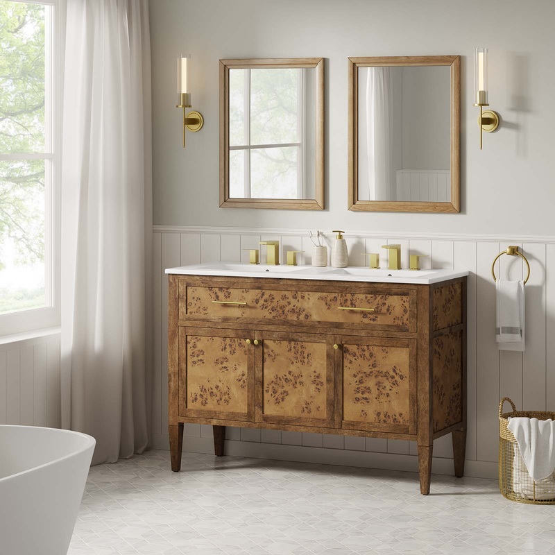 Elysian 48 Wood Double Sink Bathroom Vanity Modway Model: eei-6456