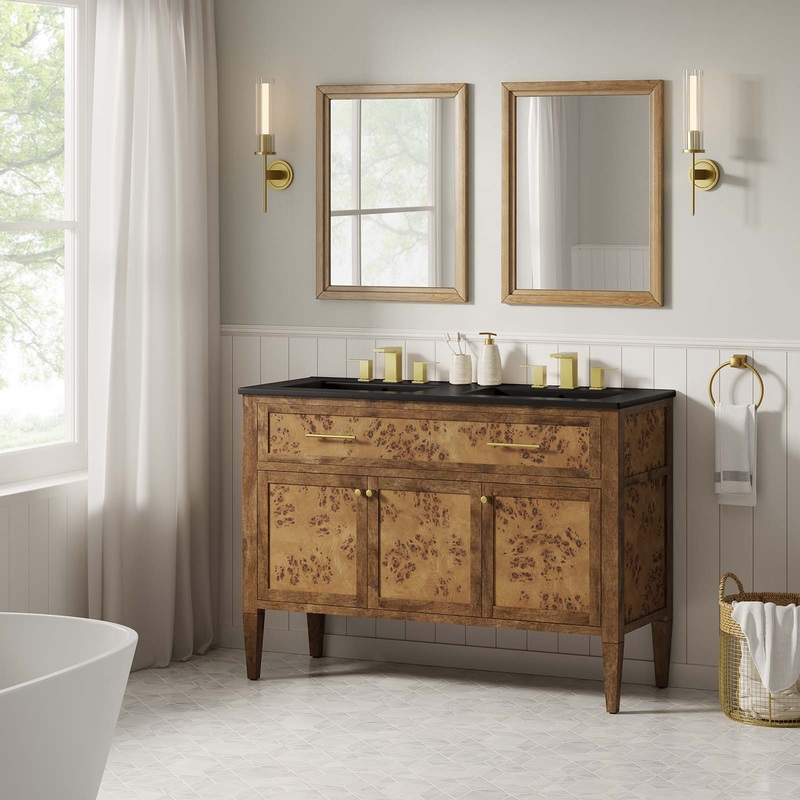 Elysian 48 Wood Double Sink Bathroom Vanity Modway Model: eei-6457