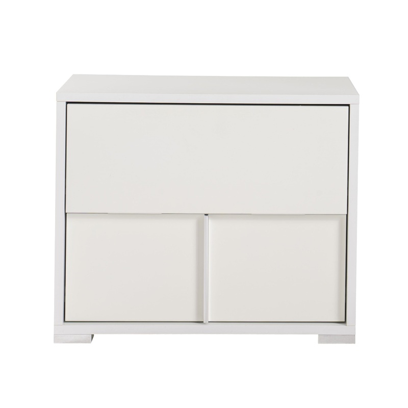 Modrest Nicla Italian Modern White Nightstand Model VGACNICLA-NS