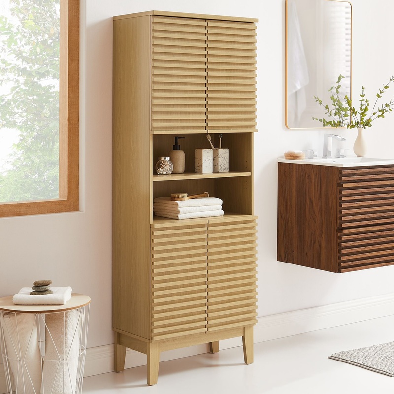 Render Tall Bathroom Storage Cabinet Modway Model: eei-6852