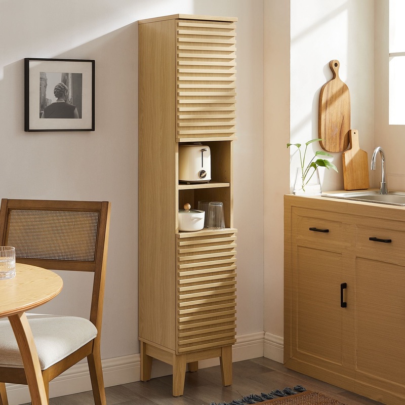 Render Tall Narrow Bathroom Storage Cabinet Modway Model: eei-6851